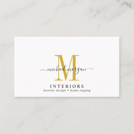 Simple Modern Interior Designer Script Business  名刺 (正面)