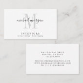 Simple Modern Interior Designer Script Monogram 名刺 (正面/裏面)