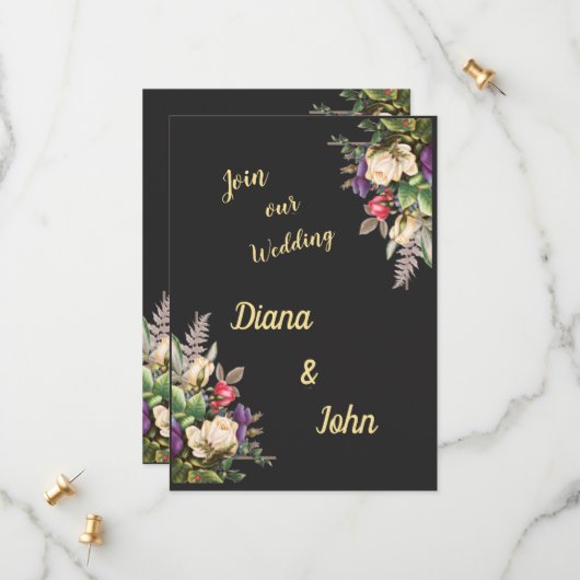 Simple modern invitation, simple, minimalist セーブザデート (正面/裏面インサイチュ)