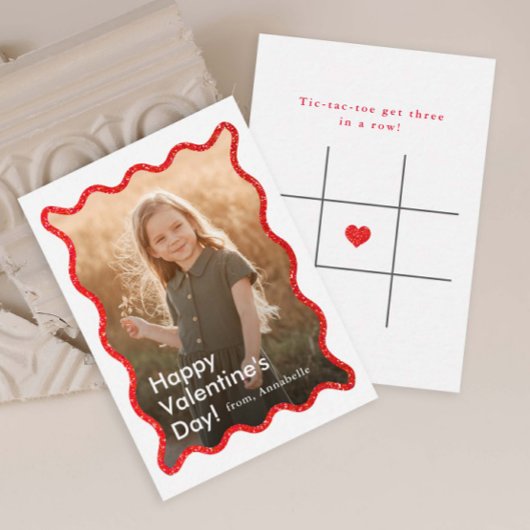 Simple Modern Kids Photo Classroom Valentine's ノートカード