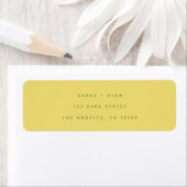 Simple Modern Lemon Yellow Wedding Return Address ラベル (インサイチュ)