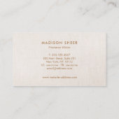 Simple Modern, Light Beige Linen Professional 名刺 (裏面)