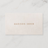 Simple Modern, Light Beige Linen Professional 名刺 (正面)