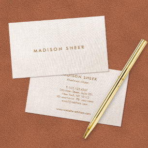 Simple Modern, Light Beige Linen Professional 名刺