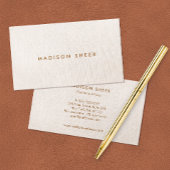 Simple Modern, Light Beige Linen Professional 名刺