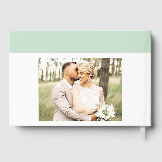 Simple Modern Light Olive Handwritten Script Photo ゲストブック (裏面)