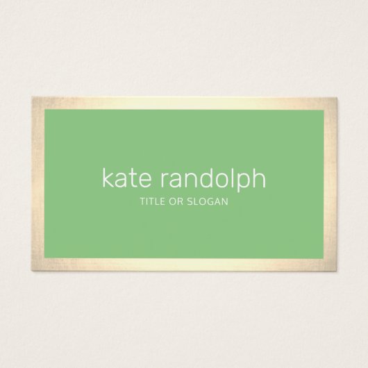 Simple Modern Lime Green Gold Border (正面)