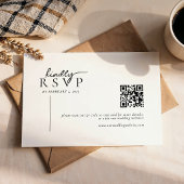 Simple Modern Line Script Qr Code Wedding 出欠カード
