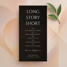 Simple Modern Long Story Short Dark Wood Bookmark セーブザデート