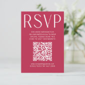 Simple Modern Magenta Wedding RSVP Online QR Code (スタンド正面)