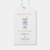Simple Modern Martini Baby Shower Party Thank You ギフトタグ (正面)