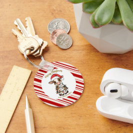 Simple modern merry christmas calf Cow OX pattern キーホルダー