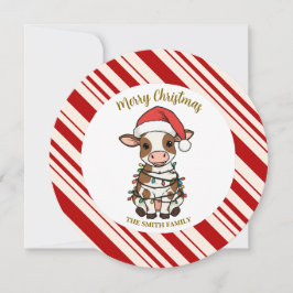 Simple modern merry christmas calf Cow OX pattern セーブザデート