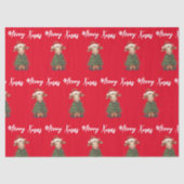 Simple modern merry Christmas calf Cow OX pattern 薄葉紙 (正面)