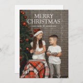 Simple Modern Merry Christmas Full Photo Card シーズンカード (正面/裏面)