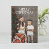 Simple Modern Merry Christmas Full Photo Card シーズンカード (スタンド正面)