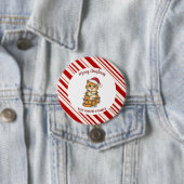 Simple modern merry christmas kitten CatMAS patter 缶バッジ (インサイチュ)