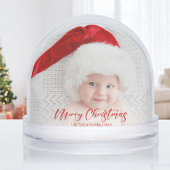 Simple Modern Merry Christmas Photo Snow Globe
