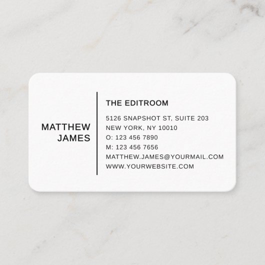 Simple Modern Minimal Black White QR Code 名刺 (正面)