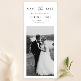 Simple Modern Minimal Bookmark Photo Wedding セーブザデート