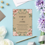 Simple Modern Minimal Green Leaf Wedding Acrylic  アクリル招待状 (インサイチュ (ウェディング))