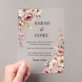 Simple Modern Minimal Green Leaf Wedding Acrylic  アクリル招待状 (インサイチュ (ポータブル))