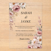 Simple Modern Minimal Green Leaf Wedding Acrylic  アクリル招待状 (正面)