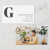 Simple Modern Minimal Interior Designer Monogram 名刺 (正面/裏面)