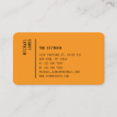 Simple Modern Minimal Orange QR Code 名刺 (正面)