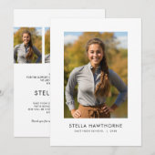 Simple Modern Minimal Photo Graduation 案内状 (正面/裏面)