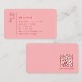 Simple Modern Minimal Pink QR Code 名刺 (正面/裏面)