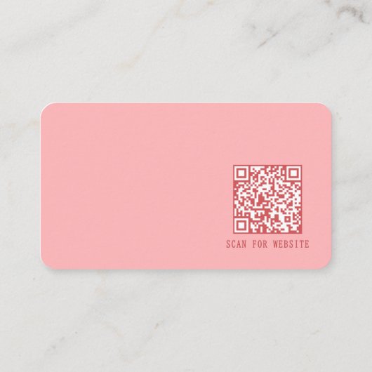 Simple Modern Minimal Pink QR Code 名刺 (裏面)