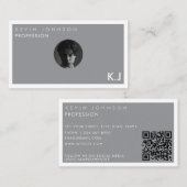 Simple Modern Minimal Professional  Photo QR code 名刺 (正面/裏面)