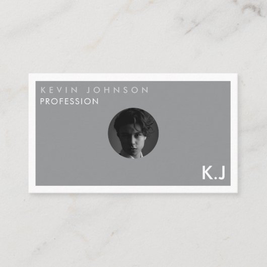 Simple Modern Minimal Professional  Photo QR code 名刺 (正面)