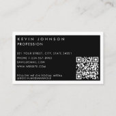 Simple Modern Minimal Professional Photo QR code 名刺 (裏面)