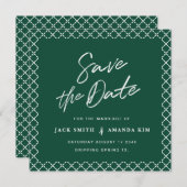 Simple Modern minimal Script Wedding save the date セーブザデート (正面/裏面)