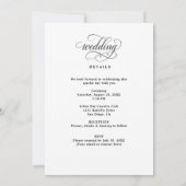 Simple Modern Minimalist Black And White Wedding I 招待状 (裏面)