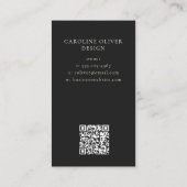 Simple Modern Minimalist Black Monogram Small 名刺 (裏面)