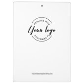 Simple Modern Minimalist Custom Logo Branded クリップボード (裏面)