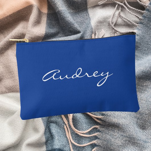 Simple Modern Minimalist Cute Aesthetic Blue アクセサリーポーチ