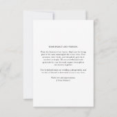 Simple Modern Minimalist Destination Wedding Photo サンキューカード (裏面)