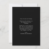 Simple Modern Minimalist Photo Wedding  サンキューカード (裏面)