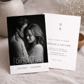 Simple Modern Minimalist Photo Wedding Invitation 招待状