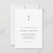 Simple Modern Minimalist Photo Wedding Invitation 招待状 (裏面)
