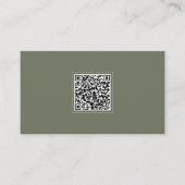 Simple Modern Minimalist Sage Green QR Code 名刺 (正面)