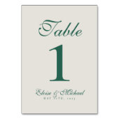 Simple Modern Minimalist Sage Green Wedding テーブルナンバー (正面)