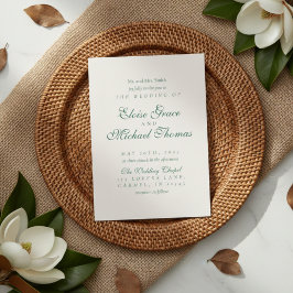 Simple Modern Minimalist Sage Green Wedding 招待状