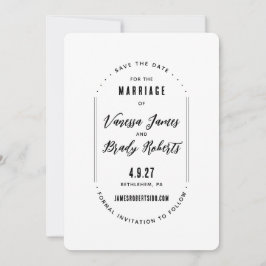 Simple Modern Minimalist Save the Date 招待状