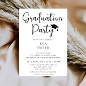 Simple Modern Minimalist Script Graduation Party 招待状