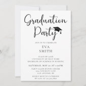 Simple Modern Minimalist Script Graduation Party 招待状 (正面)
